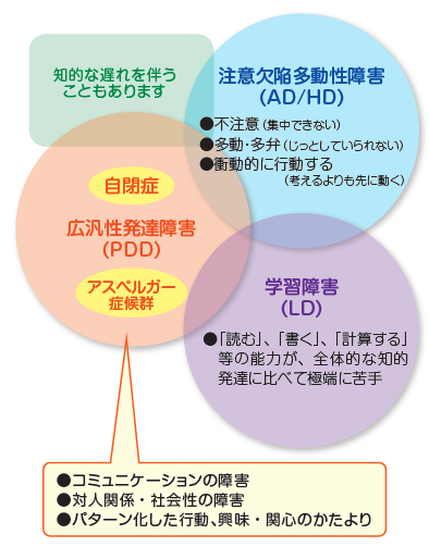 発達障害の特性イメージ図