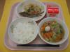 842kcal  ごはん　牛乳　ししゃものごま揚げ　もやしのナムル　八宝菜