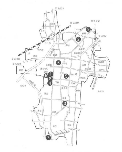 野々市市スポーツ施設位置図