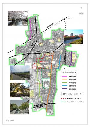 野々市市内の主な遊歩道