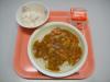 763kcal  カレーライス　牛乳　フルーツヨーグルト