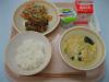 855キロカロリー、ご飯、牛乳、ユーリンチー、ヤーコンのナムル、中華風卵スープ、ヨーグルト