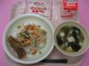 862キロカロリー、ちらし寿司、ホキの磯天ぷら、豆腐とアサリのすまし汁、イチゴクレープ