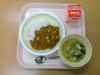 772キロカロリー、牛乳、大豆のキーマカレー、野菜スープ