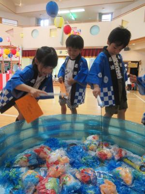 5歳児夏まつりごっこヨーヨー