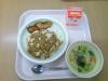 849キロカロリー、マーボー丼、牛乳、揚げ餃子、中華風コーン卵スープ