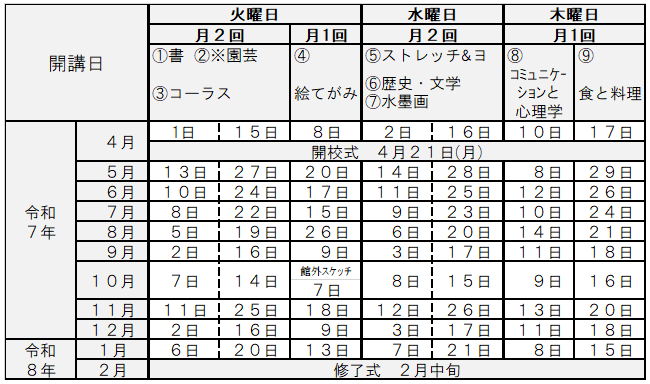 スケジュール