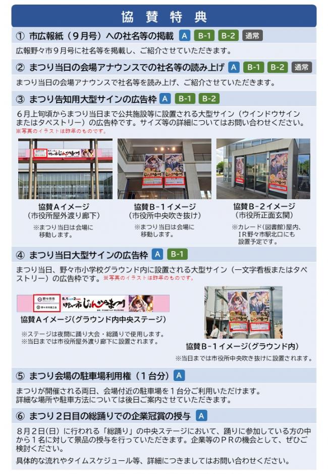 協賛特典の詳細