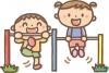 鉄棒をする子どものイラスト