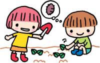 芋苗植えのイラスト