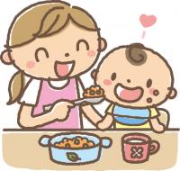 食事する赤ちゃんイラスト