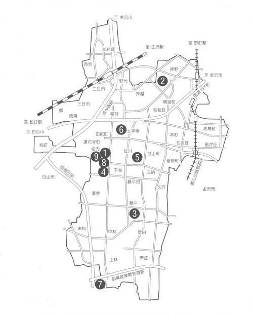 野々市市スポーツ施設位置図
